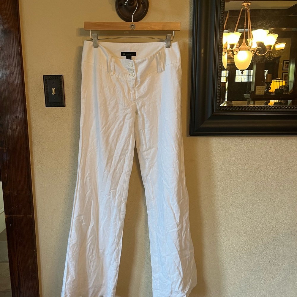 INC International Concepts White Button-Front Pants